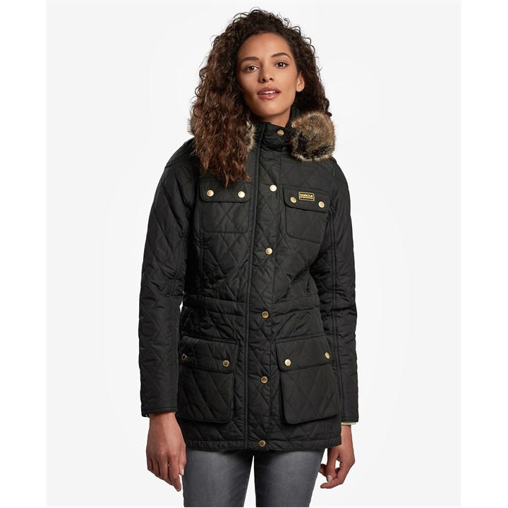 Barbour International Women's Black Enduro Quilted Jacket Size 16