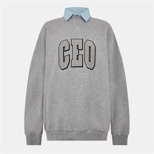 BALENCIAGA - Women's Crew Neck Ribbed Sweatshirt