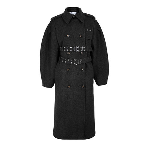 GANNI - Ganni Wool Trench Ld61