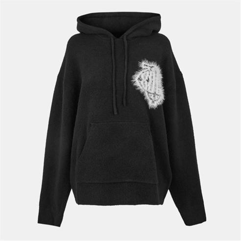 THE COUTURE CLUB - Women's Fluffy Knitted Hoodie