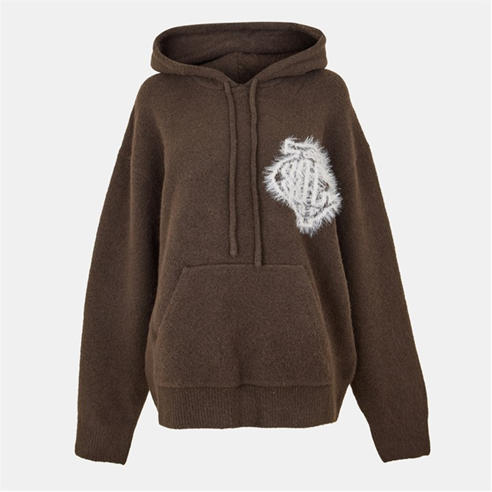 THE COUTURE CLUB - Women's Fluffy Knitted Hoodie