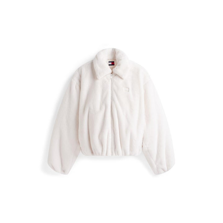 Tommy Jeans Women's White Tj Fauxfur Bomber Ld54
