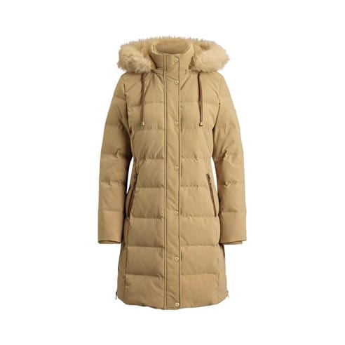 Lauren by Ralph Lauren - Womens Faux Fur Hood Medium Puffer Jacket