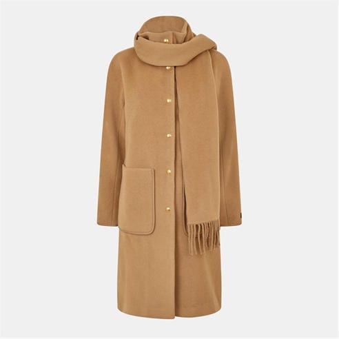 DONNA KARAN - Women's DKaran Scarf Draped Overcoat