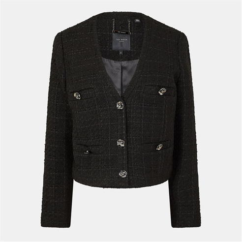 Ted Baker - Women's Rose Button Cropped Hybrid Jacket