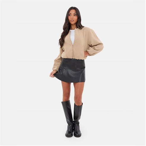 I Saw It First - Women's Bubble Hem Long Sleeve Bomber Jacket