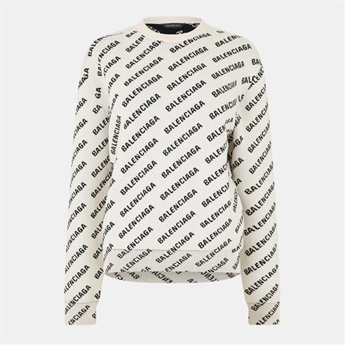 BALENCIAGA - All Over Logo Crewneck Jumper