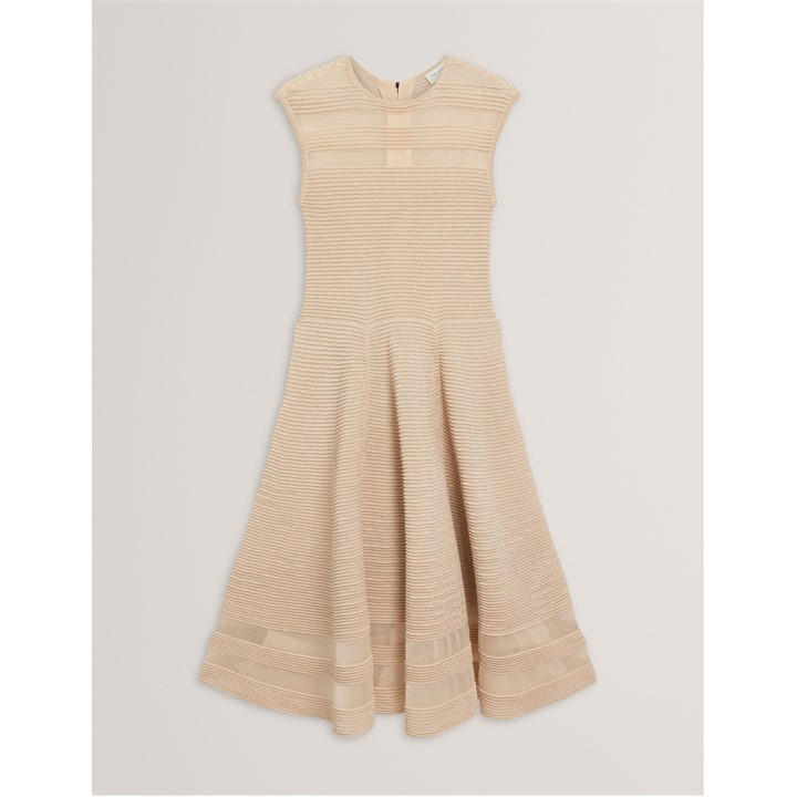 Ted Baker Women's Neutral Knitted Jumper Dress