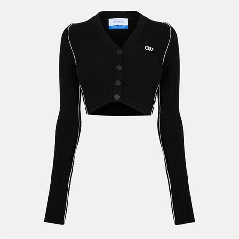 OFF WHITE - Women's Diagonal Stripe Knitted Top