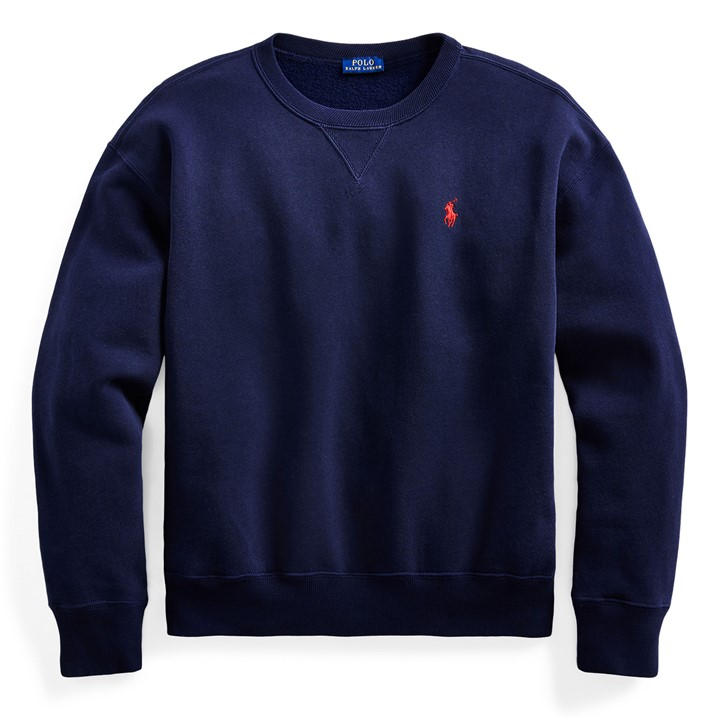 Polo Ralph Lauren Women's Blue Fleece Crew Sweater Size 16