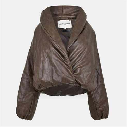 THE COUTURE CLUB - Women’s Oversized Faux Leather Puffer Coat