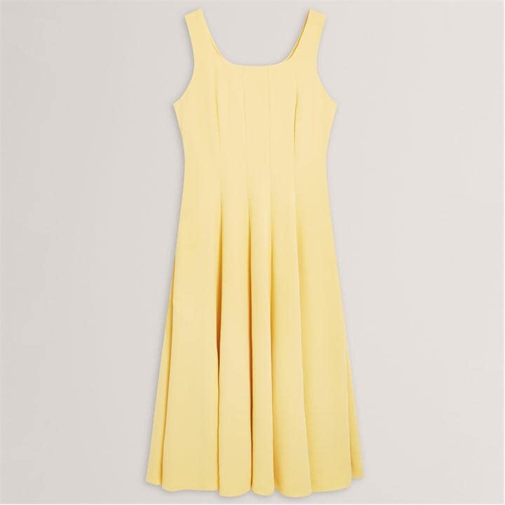 Ted Baker Ted Baker Panelled Scoop Neck Sleeveless Midi Dress - Yellow