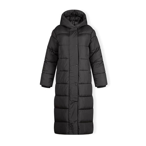 Minoti - Women long padded winter coat with hood and zip pockets grey