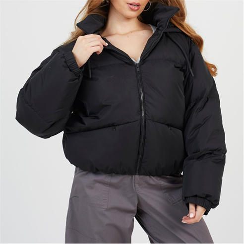 Brave Soul - Womens Oversized Hooded Puffer Jacket with Pockets