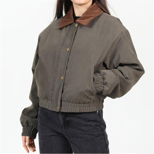 Brave Soul - Womens Twill Moss Bonded Bomber Jacket