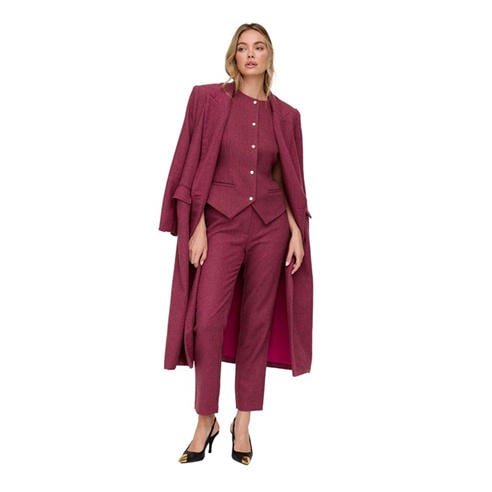 Lily and Lionel - Lily and Lionel Jakki Tailored Herringbone Print Coat In Pink