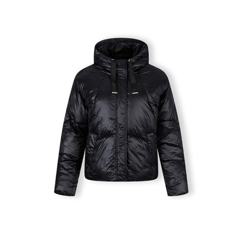 Minoti - Womens short insulated hooded jacket black