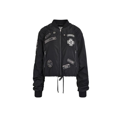 DKNY - Women's Patch Bomber Sportswear Regular Fit Jacket