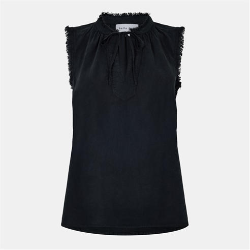 Bella Dahl - Women's Frayed Raw Edge Relaxed Fit Over the Head Hoodie