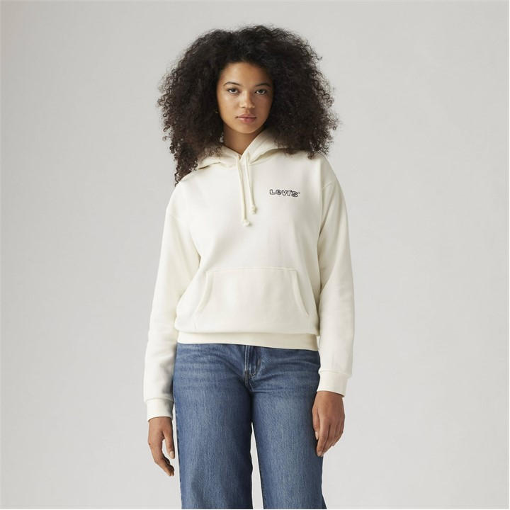 Levis Women's Cream Graphic Everyday Hoodie Size 8