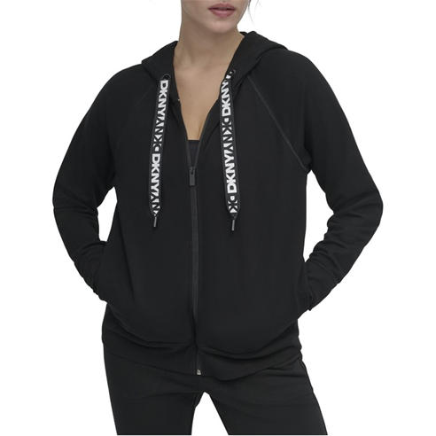 DKNY - Women's Tape Logo DKNY Sport Cotton Long-Sleeve Full-Zip Hoodie