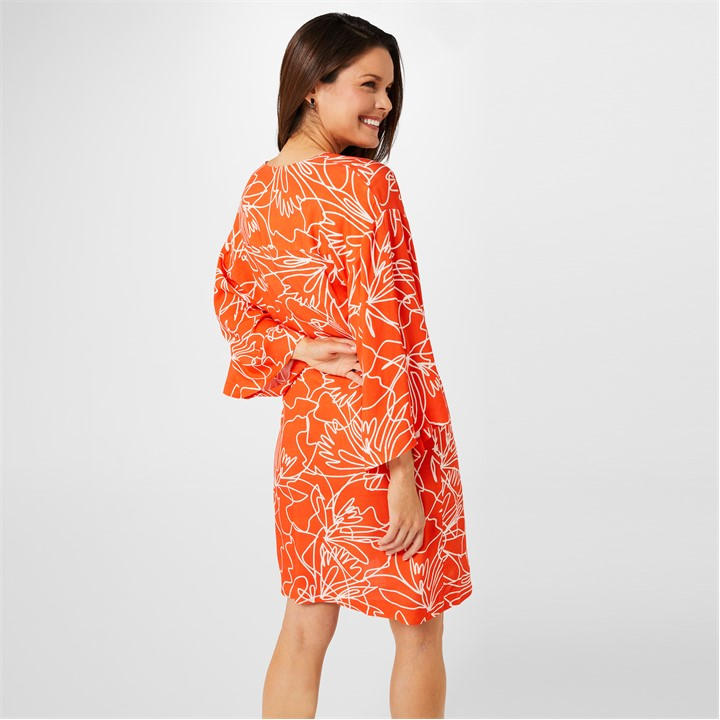 Biba Biba Kimono Wrap Dress Line Print House of Fraser