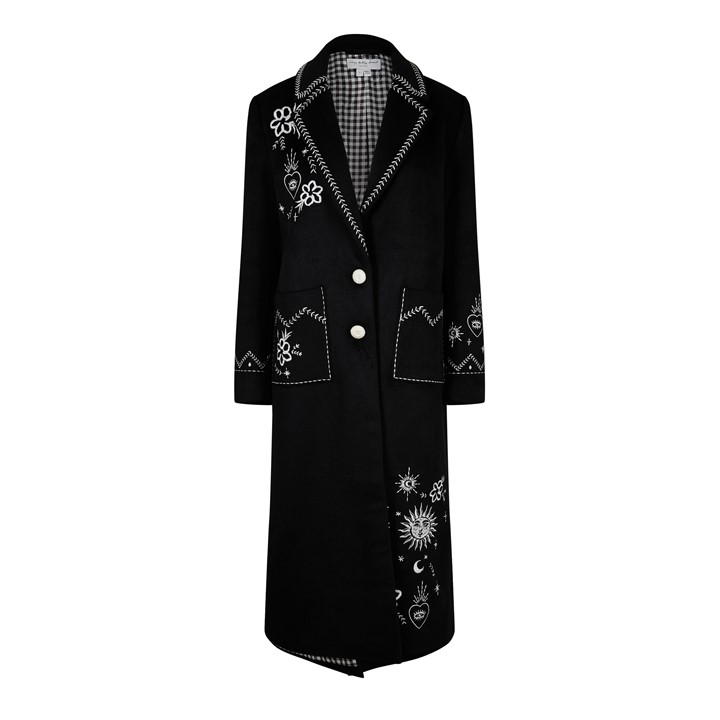 Black - Never Fully Dressed - Black Embroidered Geneva Coat