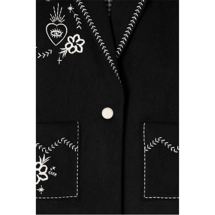 Black - Never Fully Dressed - Black Embroidered Geneva Coat