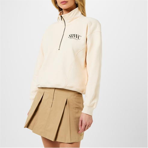 SPORTY AND RICH - Upper East Side Half Zip Fleece Top