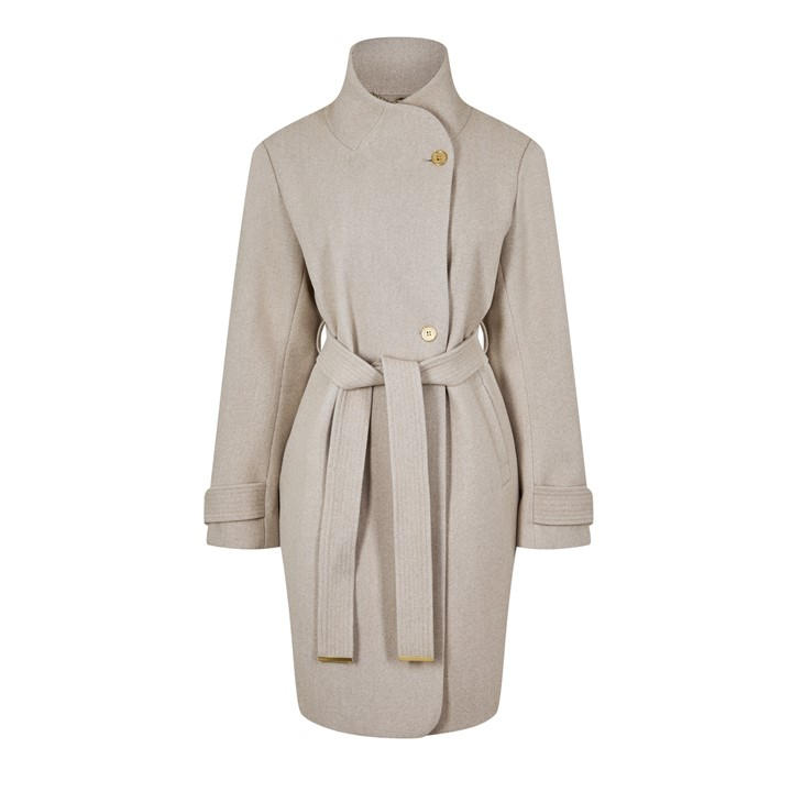 Black - Biba - Women's Billie Belted Long Sleeve Mid-Length Overcoat