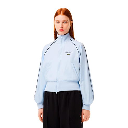 Lacoste - Women's Cropped Diamond Taffeta Long Sleeve Rain Anorak