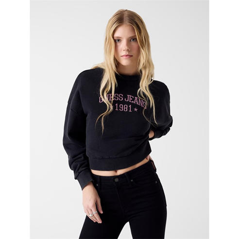 Guess - Women's Star Cropped Crew Sweatshirt