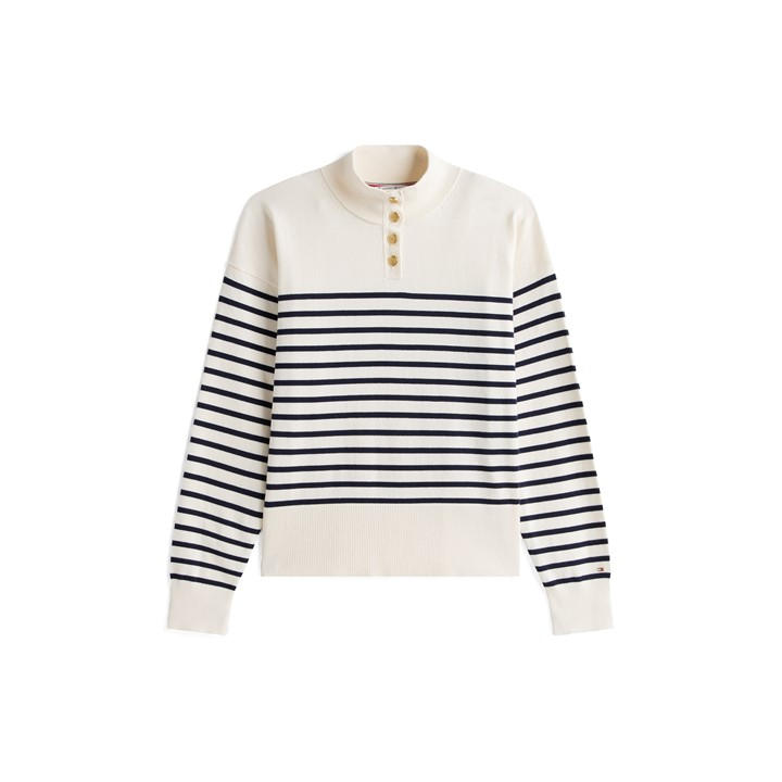Tommy Hilfiger Women's White Tommy Gold Btn Swt Ld54 Size 14