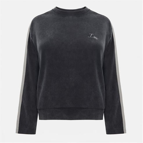 I Saw It First - Washed Side Stripe Sweatshirt