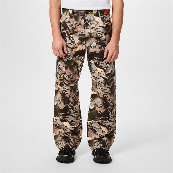HERON PRESTON CARGO POCKETED BAGGY TROUSERS