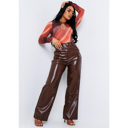 Missy Empire - PU Wide Leg Trousers