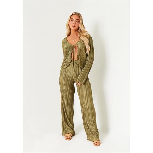 Missy Empire - Plisse Wide Leg Trouser