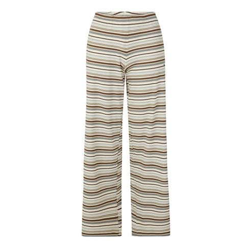 THE COUTURE CLUB - Women's Striped Cotton Wide Leg Trousers