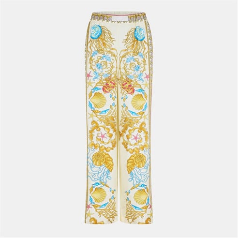 VERSACE - Women's High-Rise Wide Leg Trousers