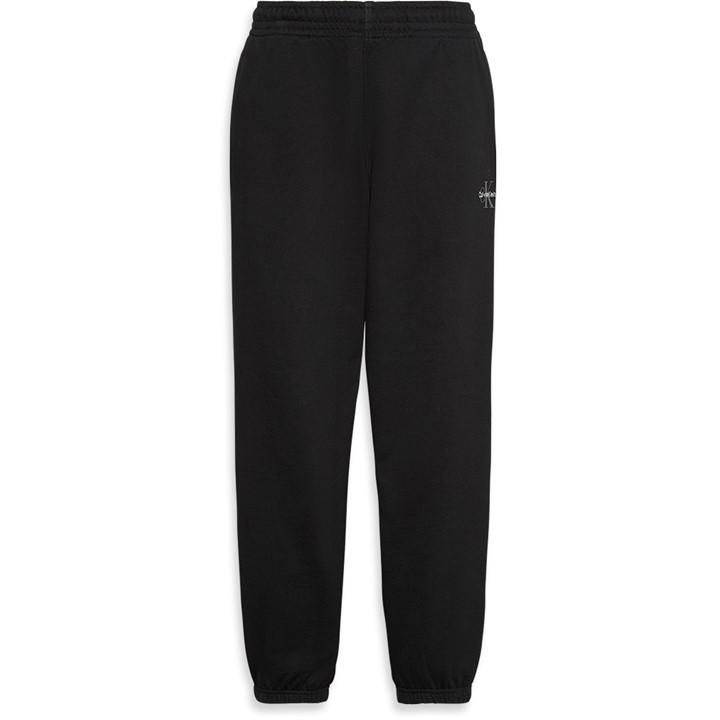 Calvin Klein Jeans Women's Black Ckj Mono Closed Hem Fleece Joggers