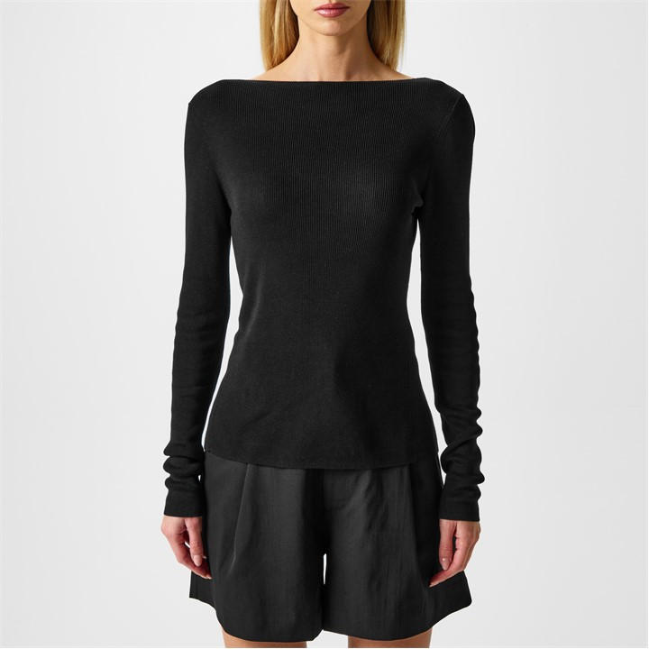 ST AGNI ROULEAU TIE REVERSIBLE KNIT TOP