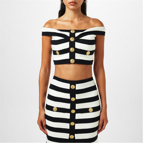 BALMAIN - Women's Off-Shoulder Top
