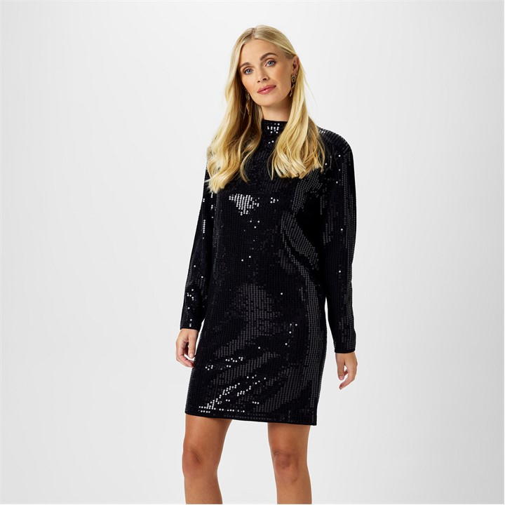 Biba Sequin Tunic Dress In Black
