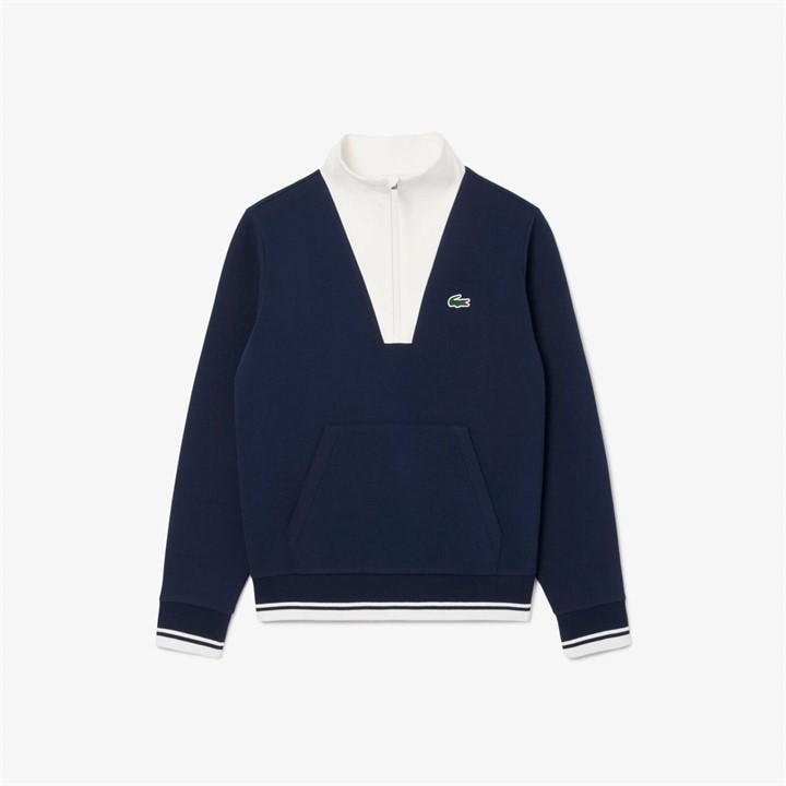 LACOSTE HERITAGE QUARTER ZIP FLEECE TOP
