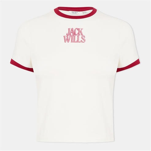 Jack Wills - Women's Pop Graphic Baby Slim Fit T-Shirt