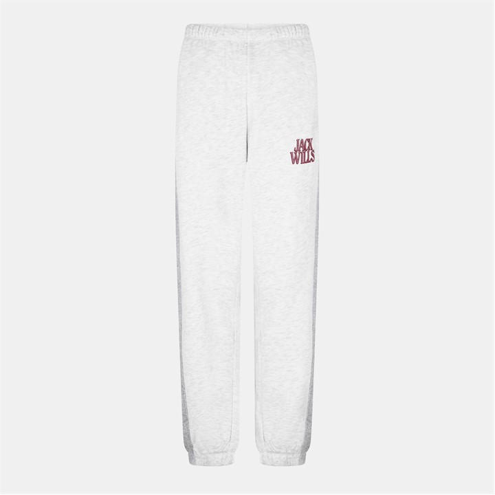 Jack Wills Women's Grey Contrast Logo Joggers Size 10
