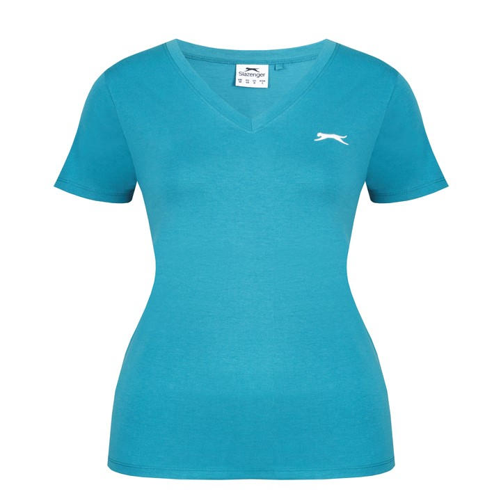 SLAZENGER LADIES V NECK TEE SHIRT