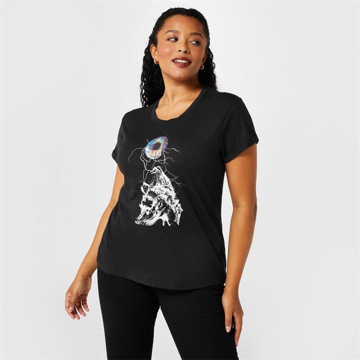 Biba Printed Tee Ld41 In Black