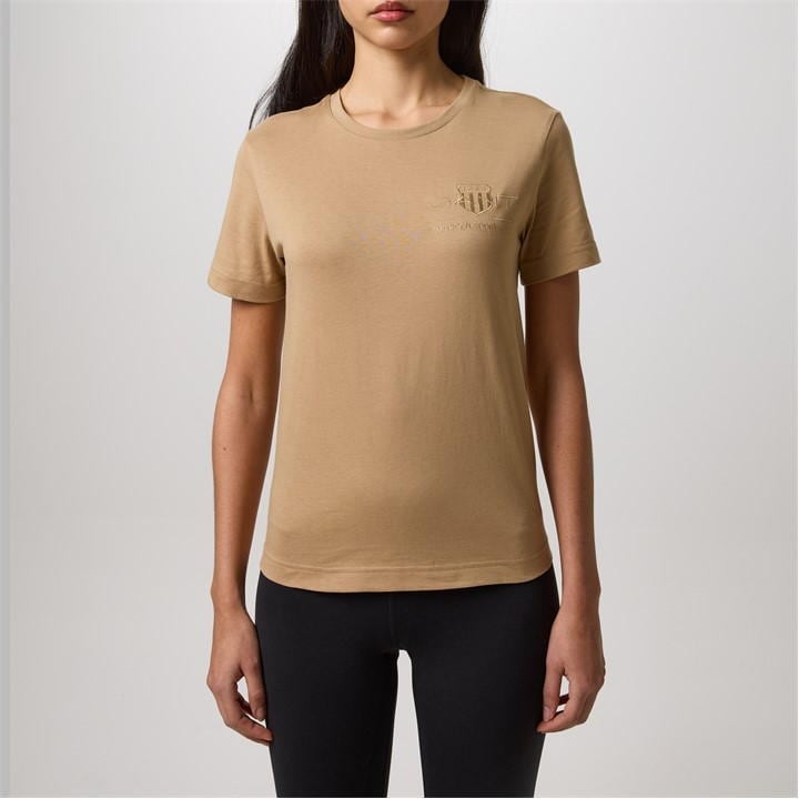 Gant Tonal Archive Shield T-shir In Neutral