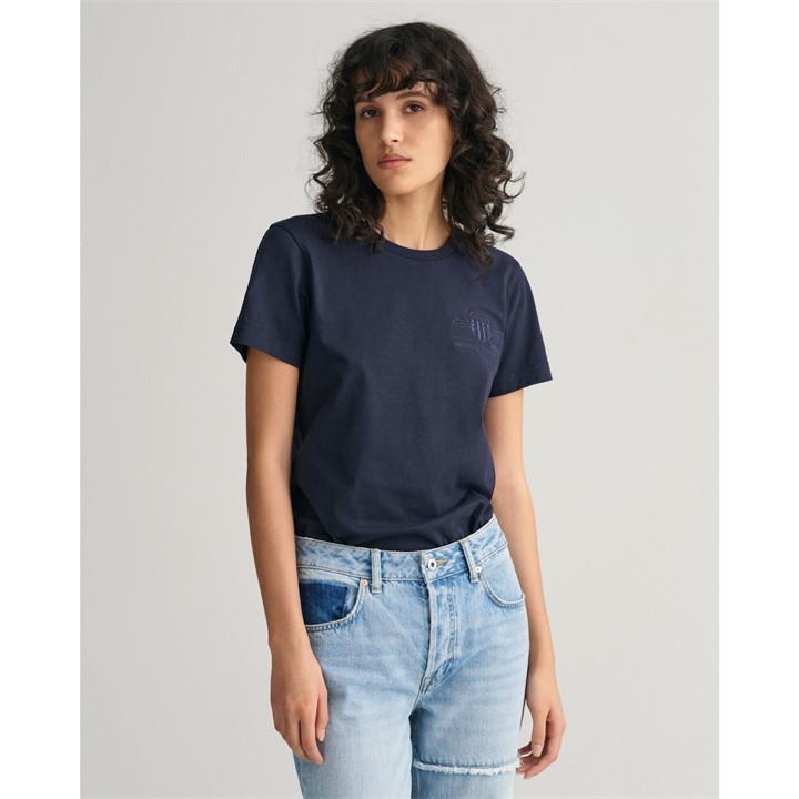 Gant Tonal Archive Shield T-shir In Blue